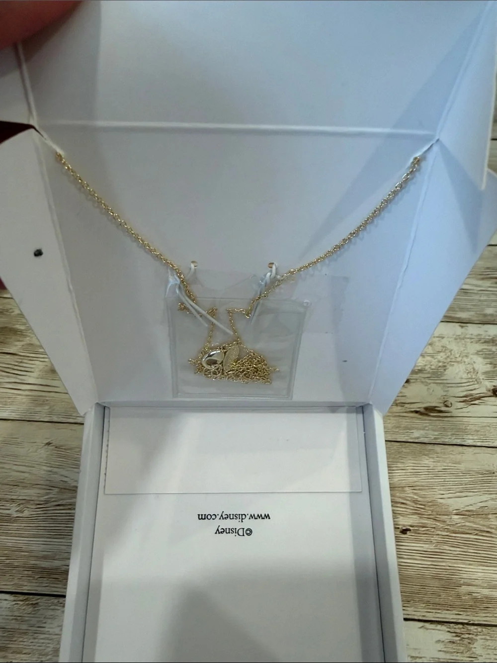 Disney Iridescent White Jewelry Box with Star Accents 16” NEW